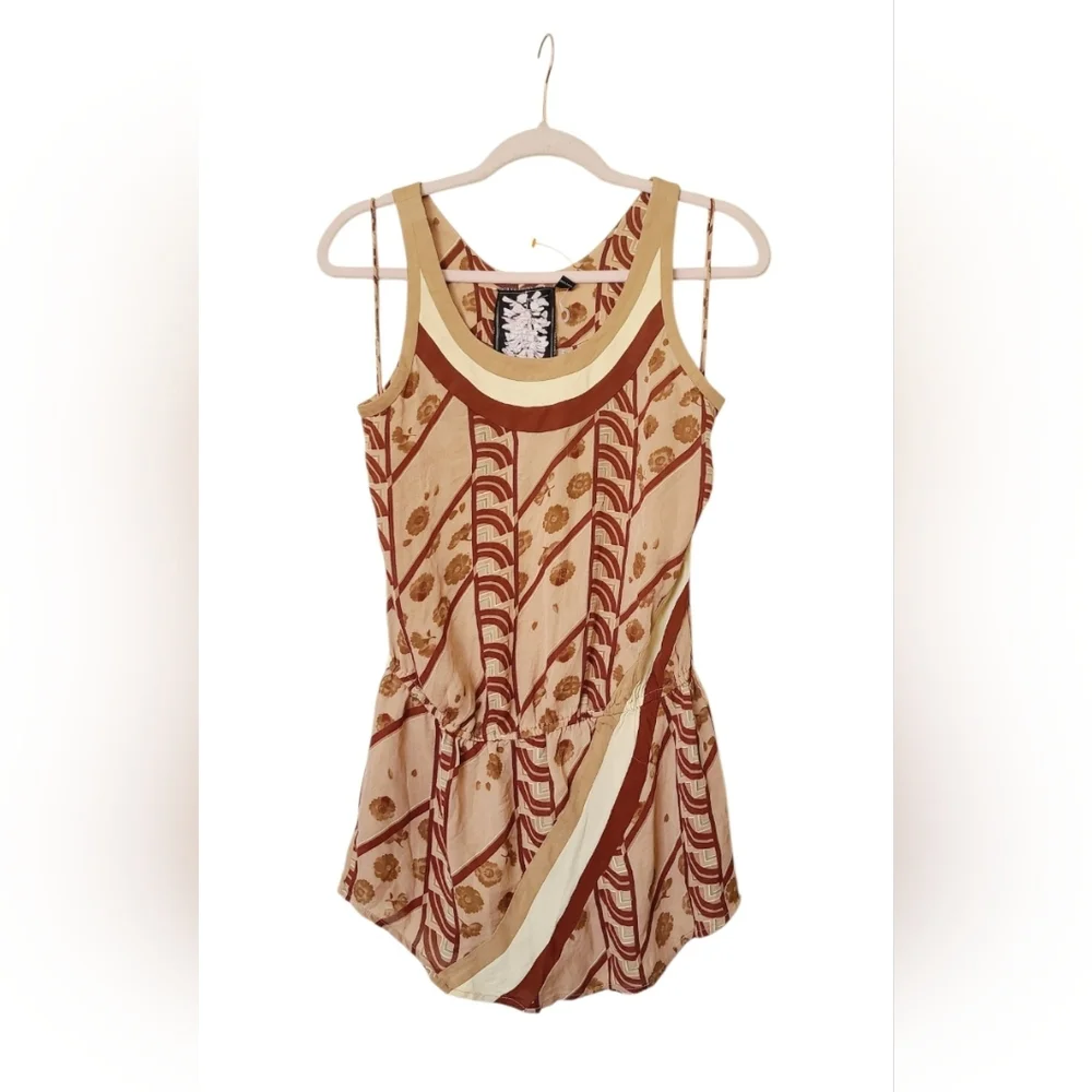 L.A.M.B. Bohemian Sleeveless Top - Brown and Cream Size 4 - Picture 1 of 4